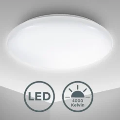 Plafón LED Jill, blanco, Ø 27,8 cm, plástico, 4000 K