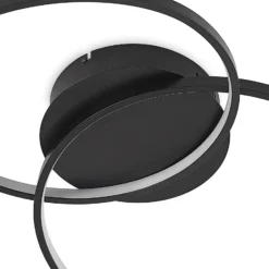 Plafón LED Kateryna de Lindby, negro, Ø 60 cm, atenuable