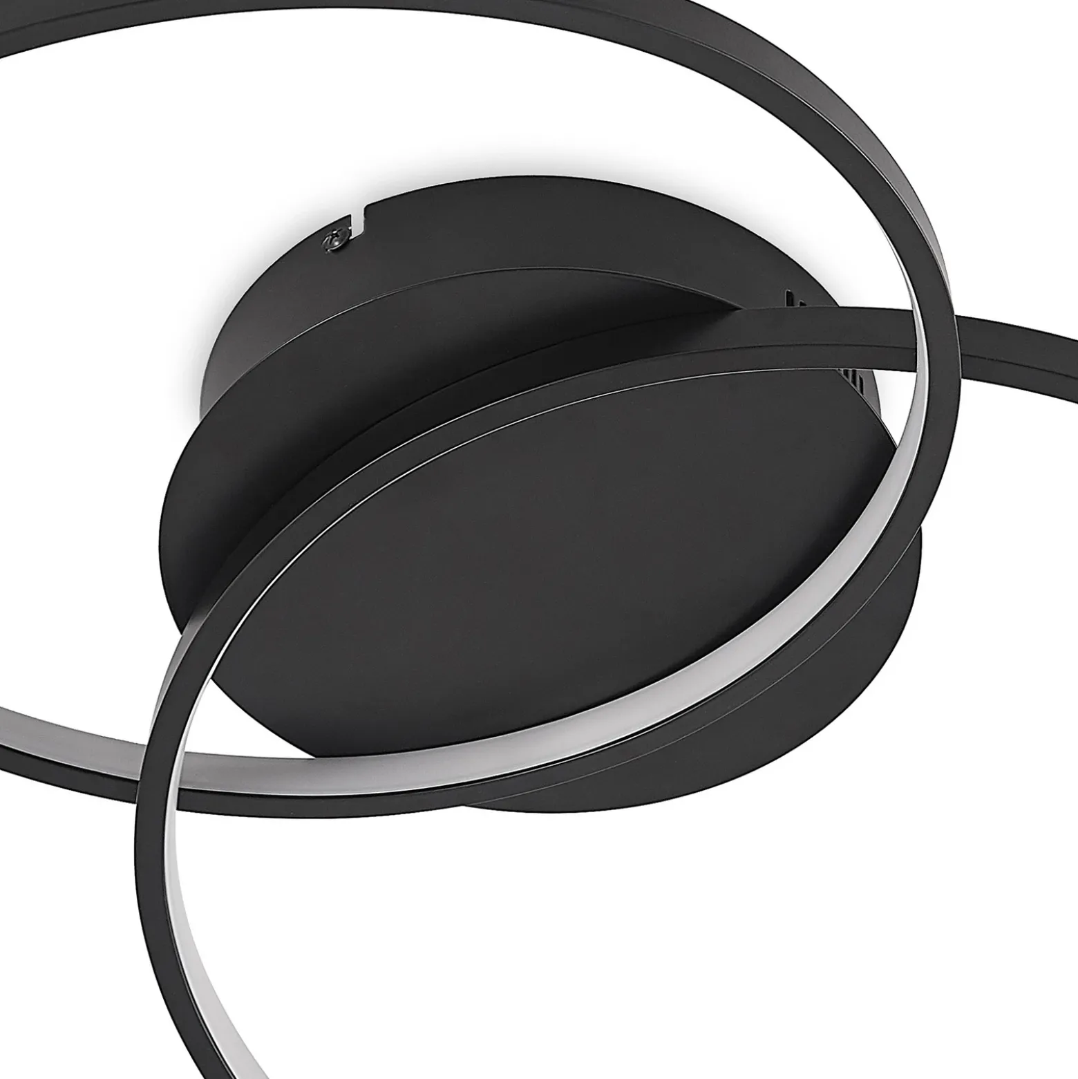 Plafón LED Kateryna de Lindby, negro, Ø 60 cm, atenuable