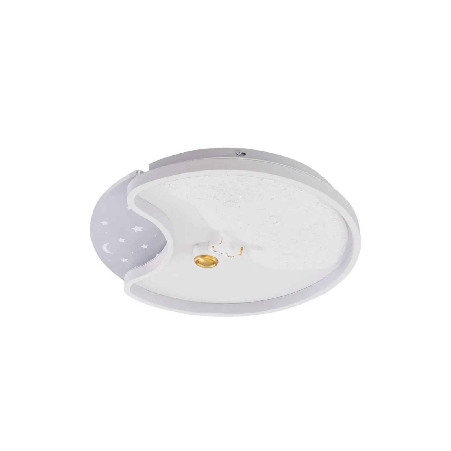 Plafón LED Kosmo de Lindby, 40 cm, blanco, metal, luna