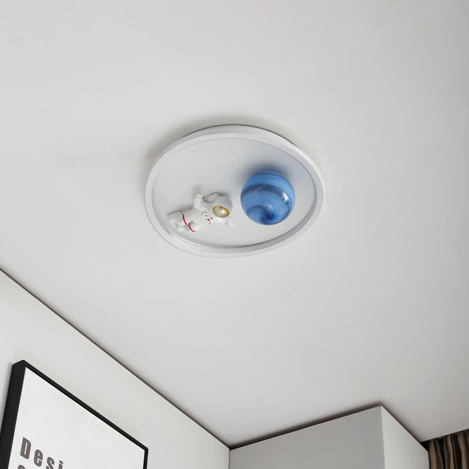 Plafón LED Kosmo de Lindby, 40 cm, blanco, metal, tierra