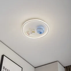 Plafón LED Kosmo de Lindby, 40 cm, blanco, metal, tierra