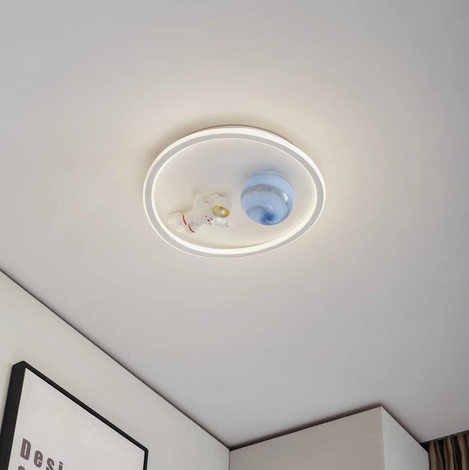 Plafón LED Kosmo de Lindby, 40 cm, blanco, metal, tierra