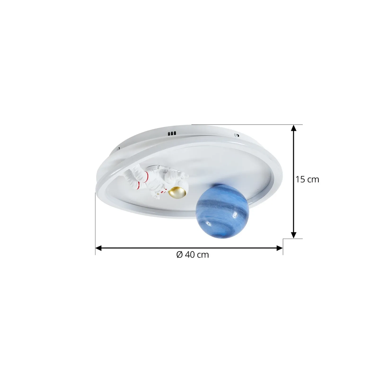 Plafón LED Kosmo de Lindby, 40 cm, blanco, metal, tierra