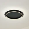 Plafón LED Kunis de Lindby, negro, plástico, Ø 46 cm