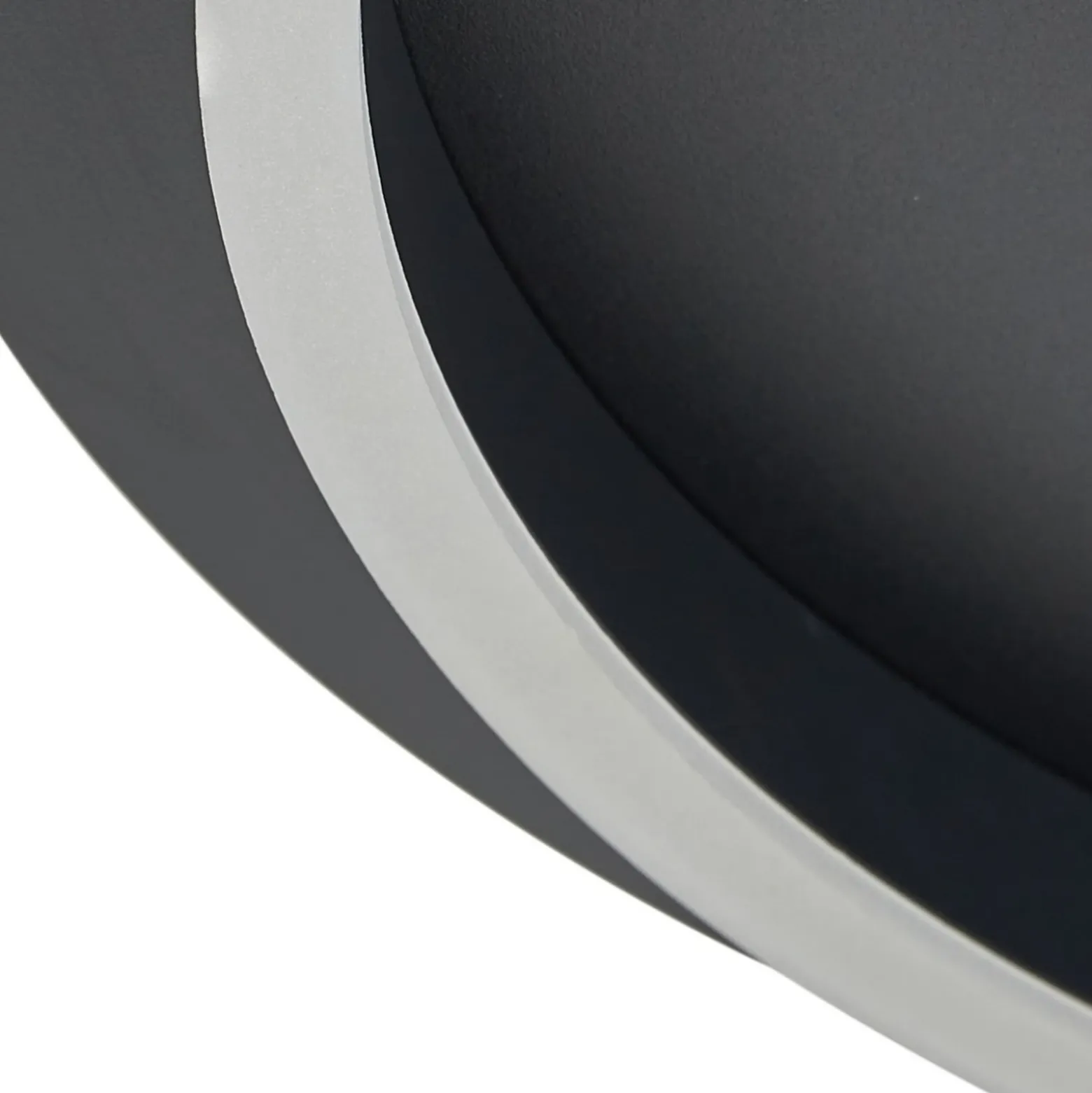 Plafón LED Kunis de Lindby, negro, plástico, Ø 46 cm