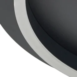 Plafón LED Kunis de Lindby, negro, plástico, Ø 46 cm