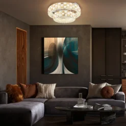 Plafón LED Lidia, ámbar/transparente, cristal, CCT, atenuable