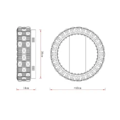 Plafón LED Lidia, ámbar/transparente, cristal, CCT, atenuable