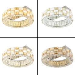 Plafón LED Lidia, ámbar/transparente, cristal, CCT, atenuable