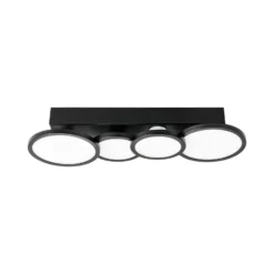 Plafón LED LightMe Aqua GU10, 4 luces, negro