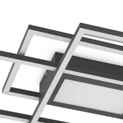 Plafón LED Lindby Caitlin, antracita, metal, 105cm