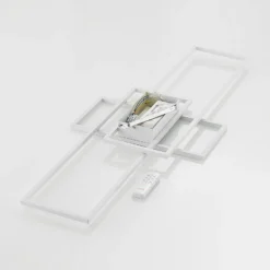 Plafón LED Lindby Caitlin, blanco, metal, 105cm