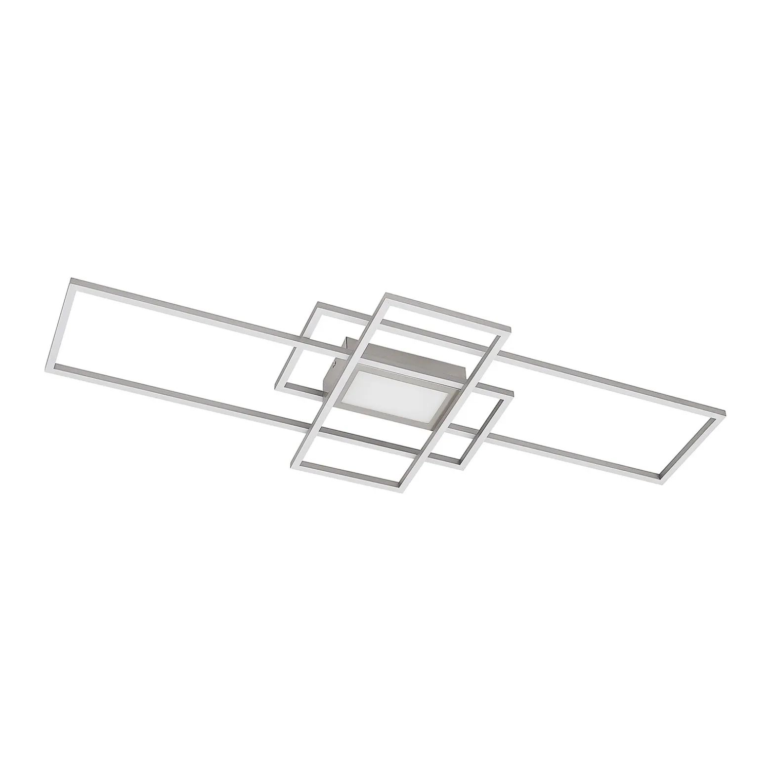 Plafón LED Lindby Caitlin, níquel, metal, 105cm