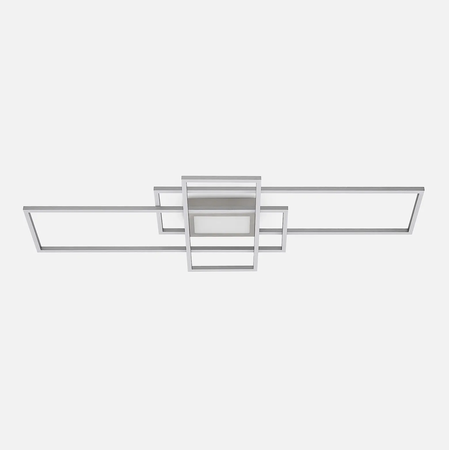 Plafón LED Lindby Caitlin, níquel, metal, 105cm