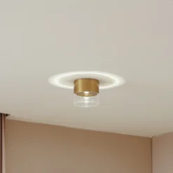 Plafón LED Lindby Dalila, dorado, Ø 10 cm, aluminio