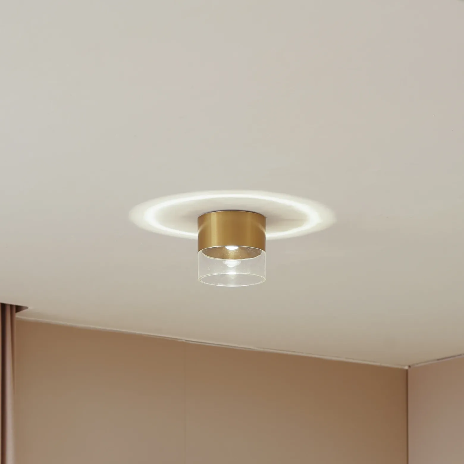 Plafón LED Lindby Dalila, dorado, Ø 10 cm, aluminio
