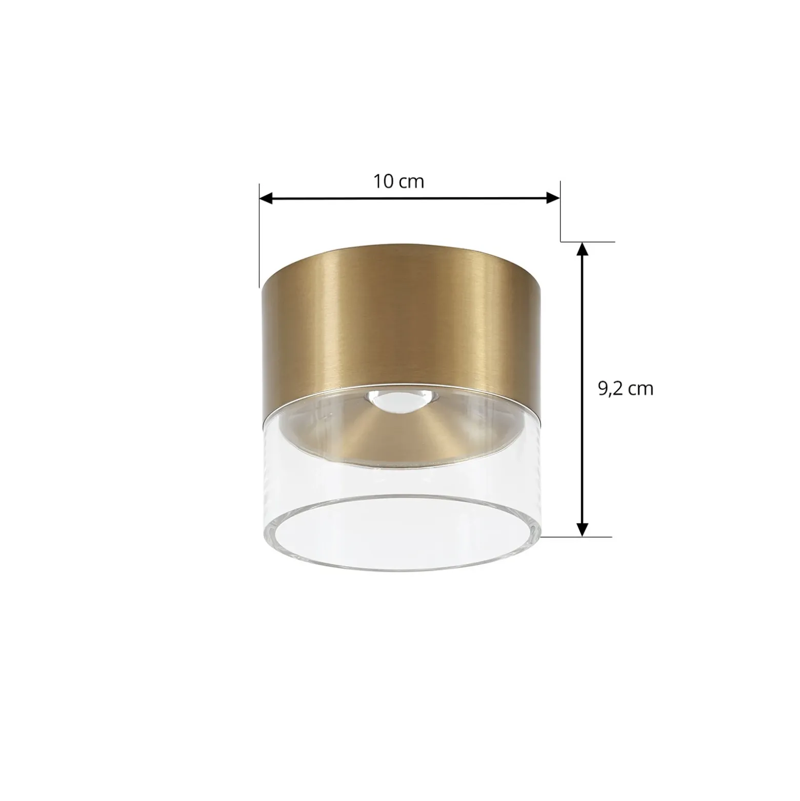 Plafón LED Lindby Dalila, dorado, Ø 10 cm, aluminio