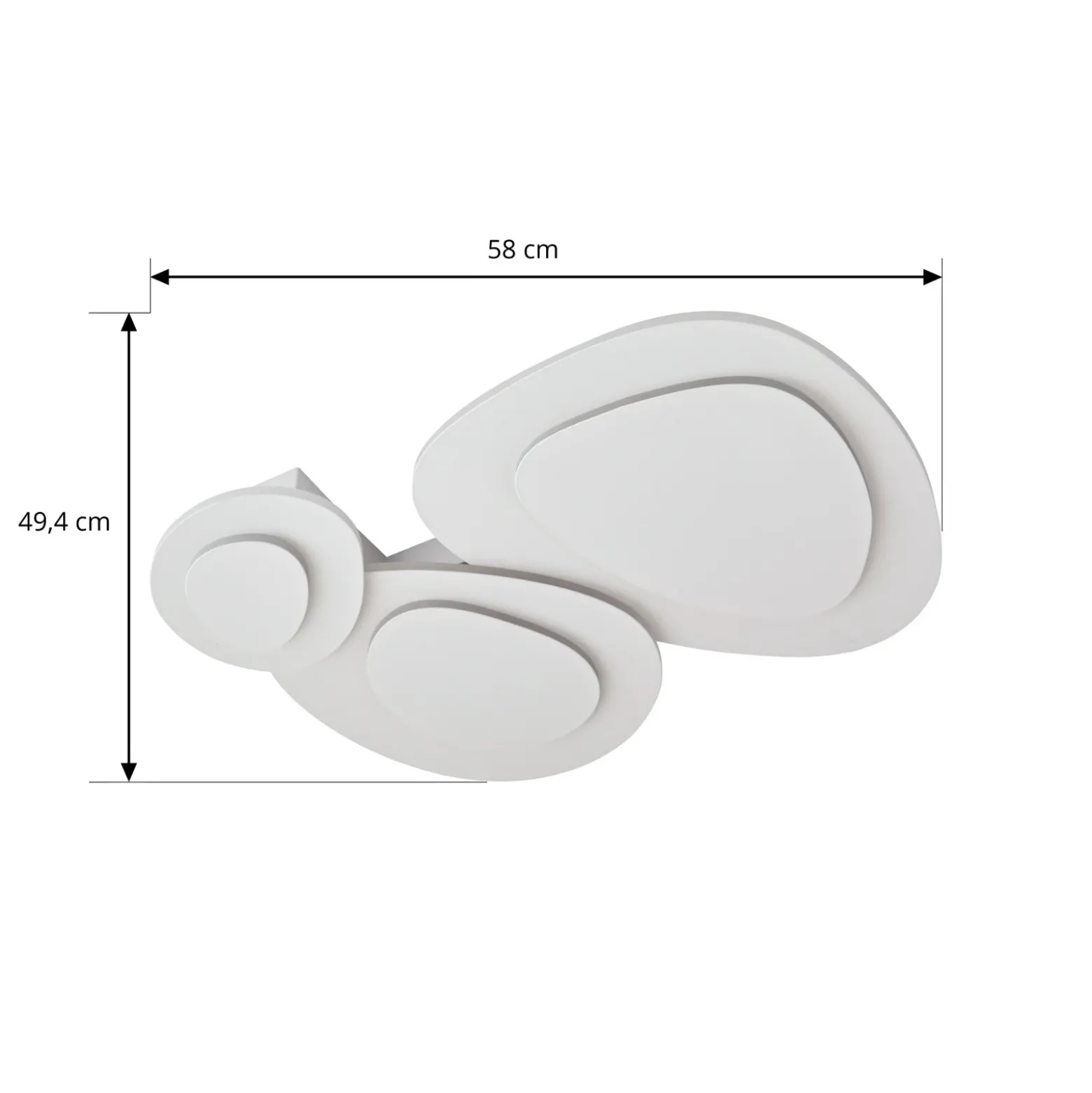 Plafón LED Lindby Delar, 60 x 60 cm, CCT, atenuable