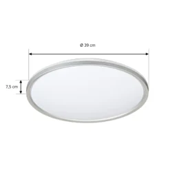 Plafón LED Lindby Edmund, plateado, Ø 39 cm, CCT, IP44