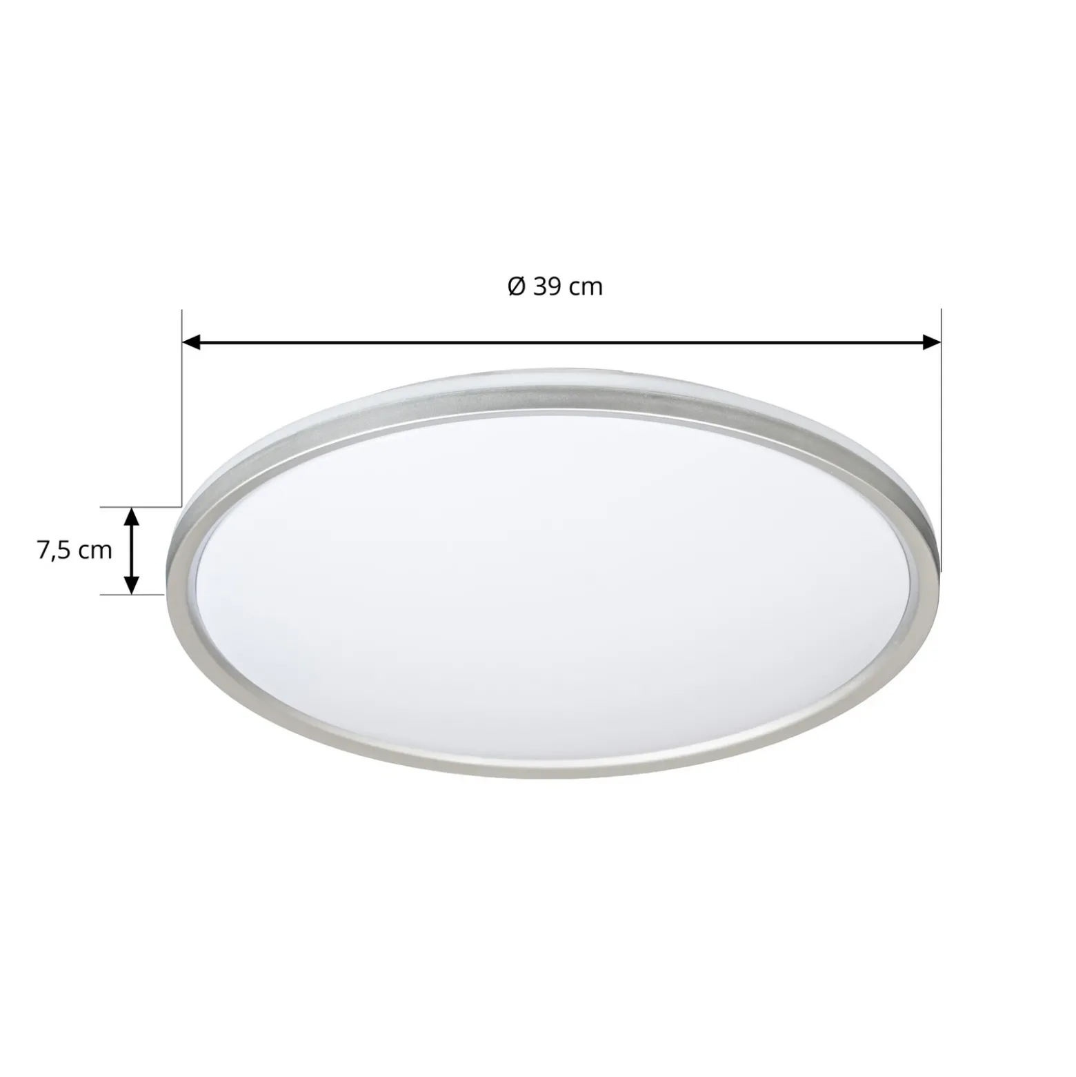 Plafón LED Lindby Edmund, plateado, Ø 39 cm, CCT, IP44