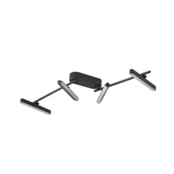 Plafón LED Lindby Eldrin, 4 luces, negro, tira de luz