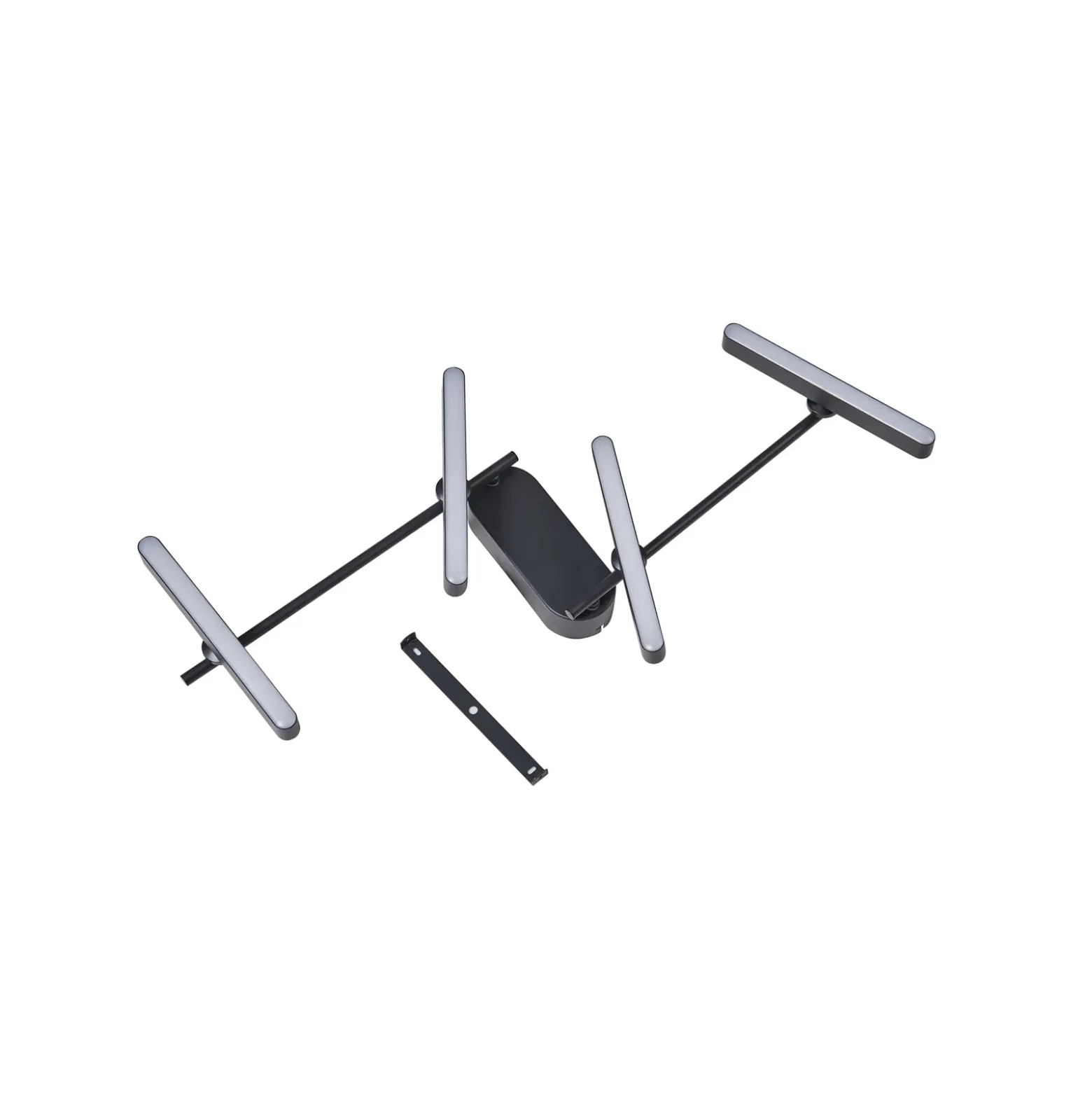 Plafón LED Lindby Eldrin, 4 luces, negro, tira de luz