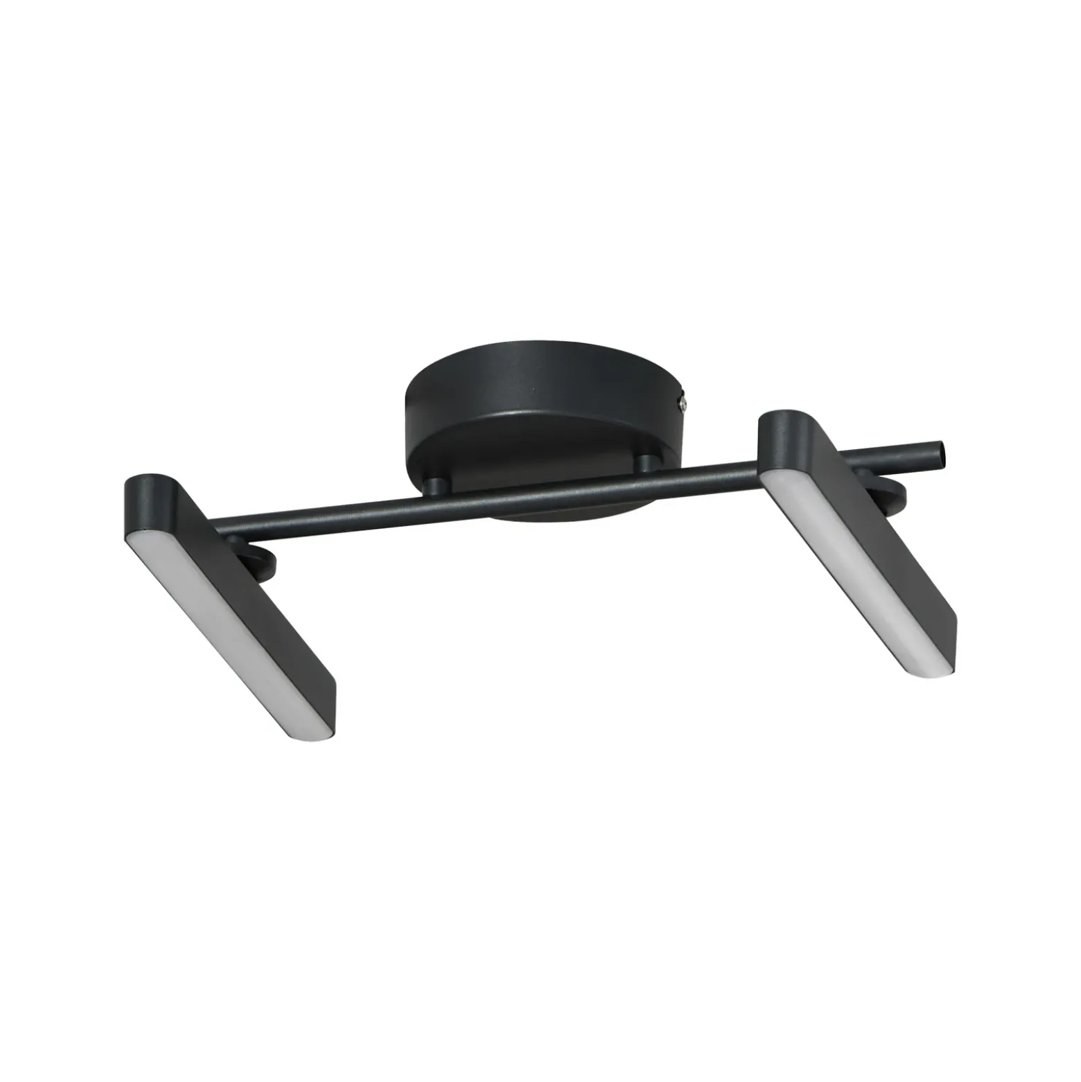 Plafón LED Lindby Eldrin, 2 luces, negro, tira de luz