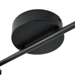 Plafón LED Lindby Eldrin, 2 luces, negro, tira de luz