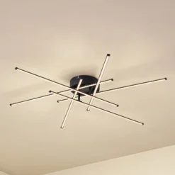 Plafón LED Lindby Elviano, Ø 80 cm, negro, 3000 K