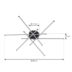 Plafón LED Lindby Elviano, Ø 80 cm, negro, 3000 K