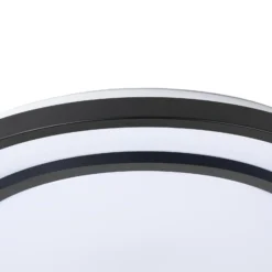 Plafón LED Lindby Essina, negro, metal, CCT, atenuable.