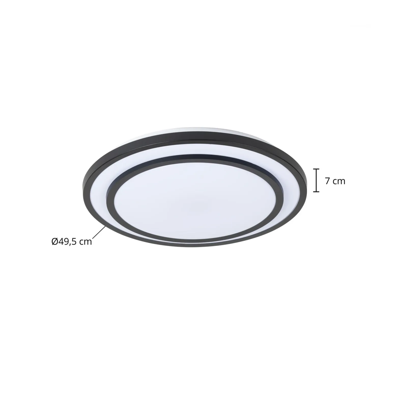 Plafón LED Lindby Essina, negro, metal, CCT, atenuable.