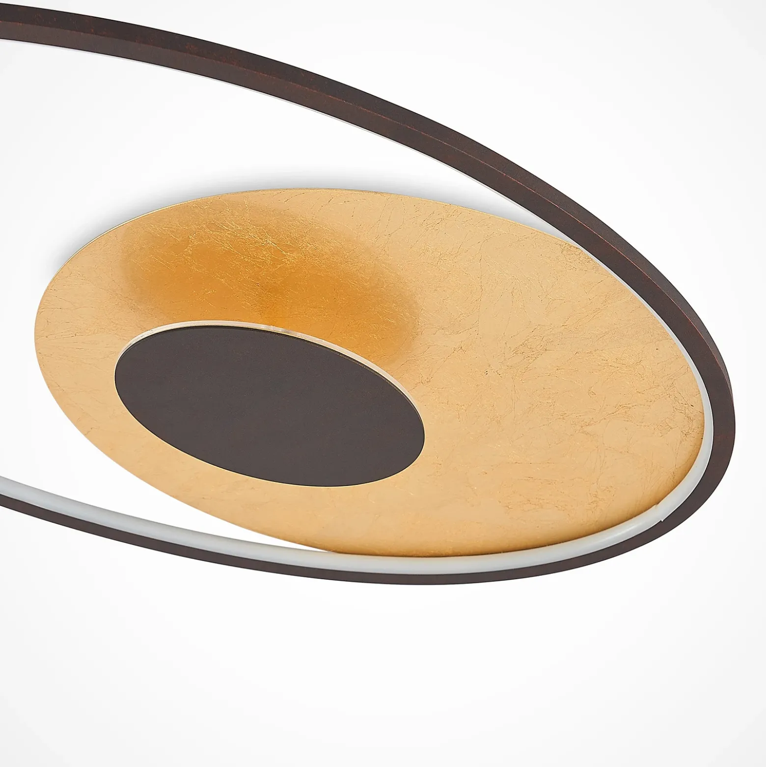 Plafón LED Lindby Feival, 73 cm, óxido/oro, atenuable
