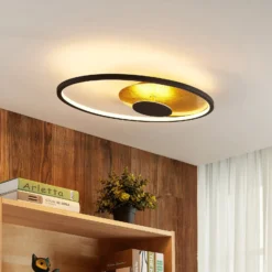 Plafón LED Lindby Feival, 61 cm, óxido/oro, atenuable