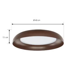 Plafón LED Lindby «Florie», marrón, metal, Ø 40 cm