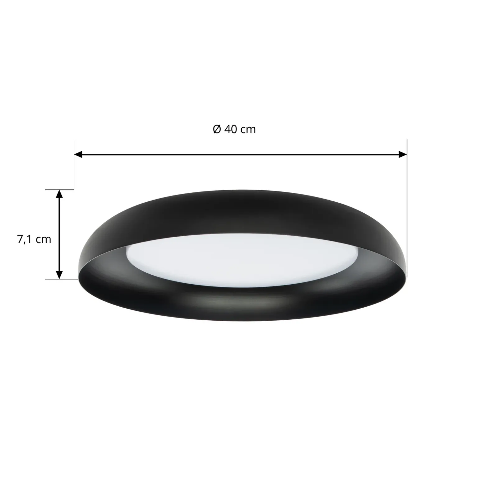 Plafón LED Lindby «Florie», negro, de metal, Ø 40 cm