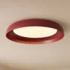 Plafón LED Lindby «Florie», rojo, de metal, Ø 40 cm
