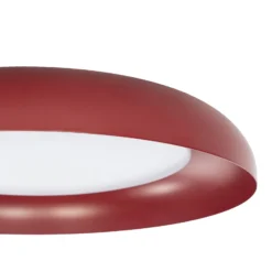 Plafón LED Lindby «Florie», rojo, de metal, Ø 40 cm