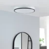 Plafón LED Lindby Glane, Ø 38 cm, negro/blanco, IP44