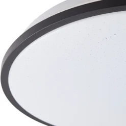 Plafón LED Lindby Glane, Ø 38 cm, negro/blanco, IP44