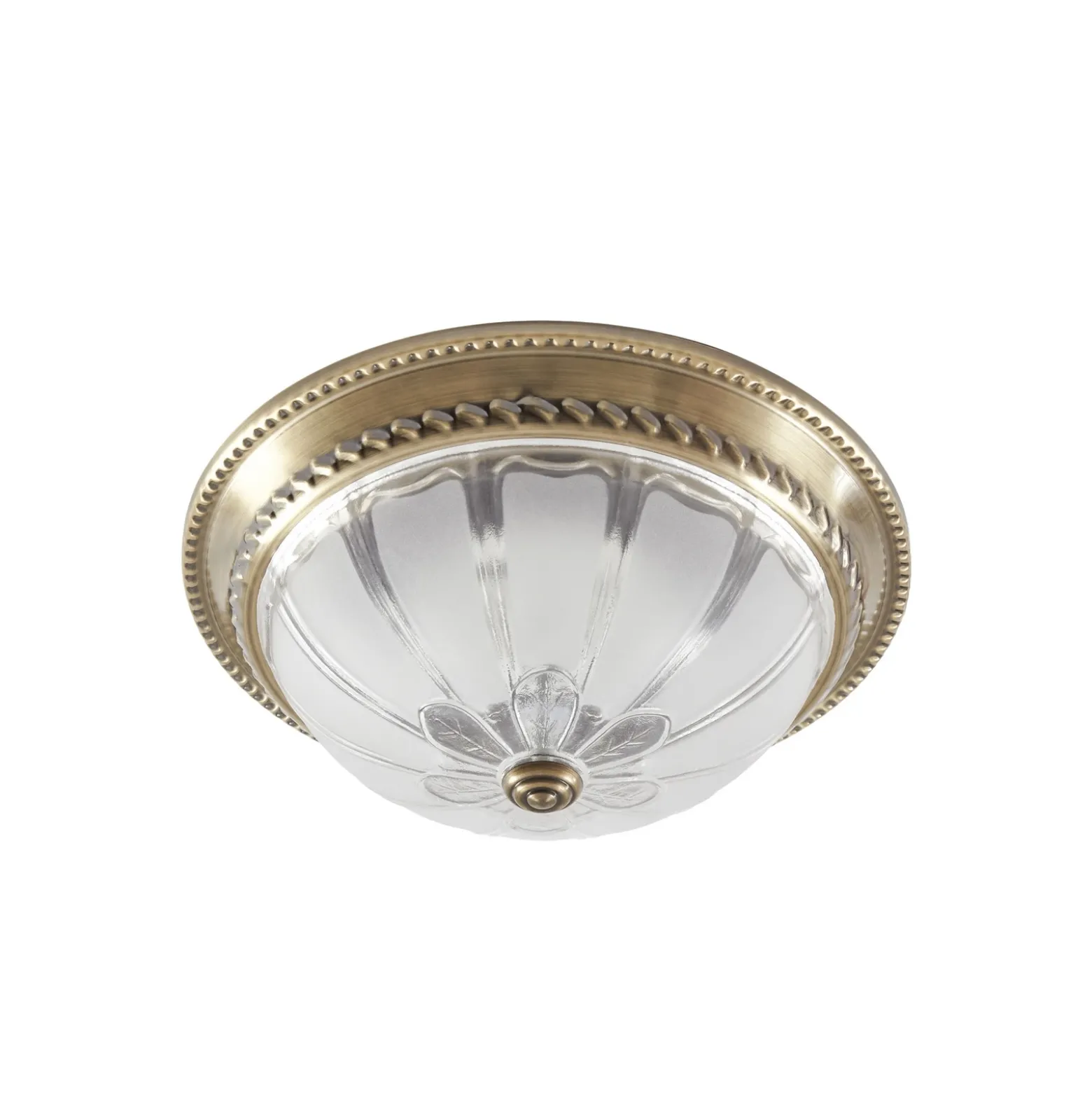 Plafón LED Lindby Henja, latón envejecido, Ø 32 cm, atenuable