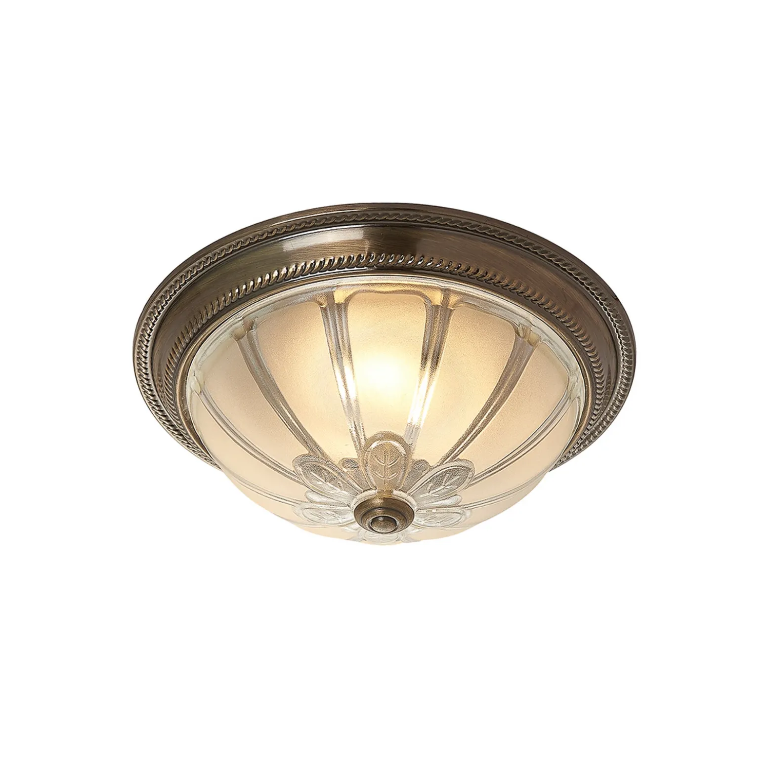 Plafón LED Lindby Henja, latón envejecido, Ø 32 cm, atenuable