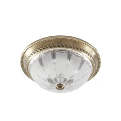 Plafón LED Lindby Henja, latón envejecido, Ø 32 cm, atenuable