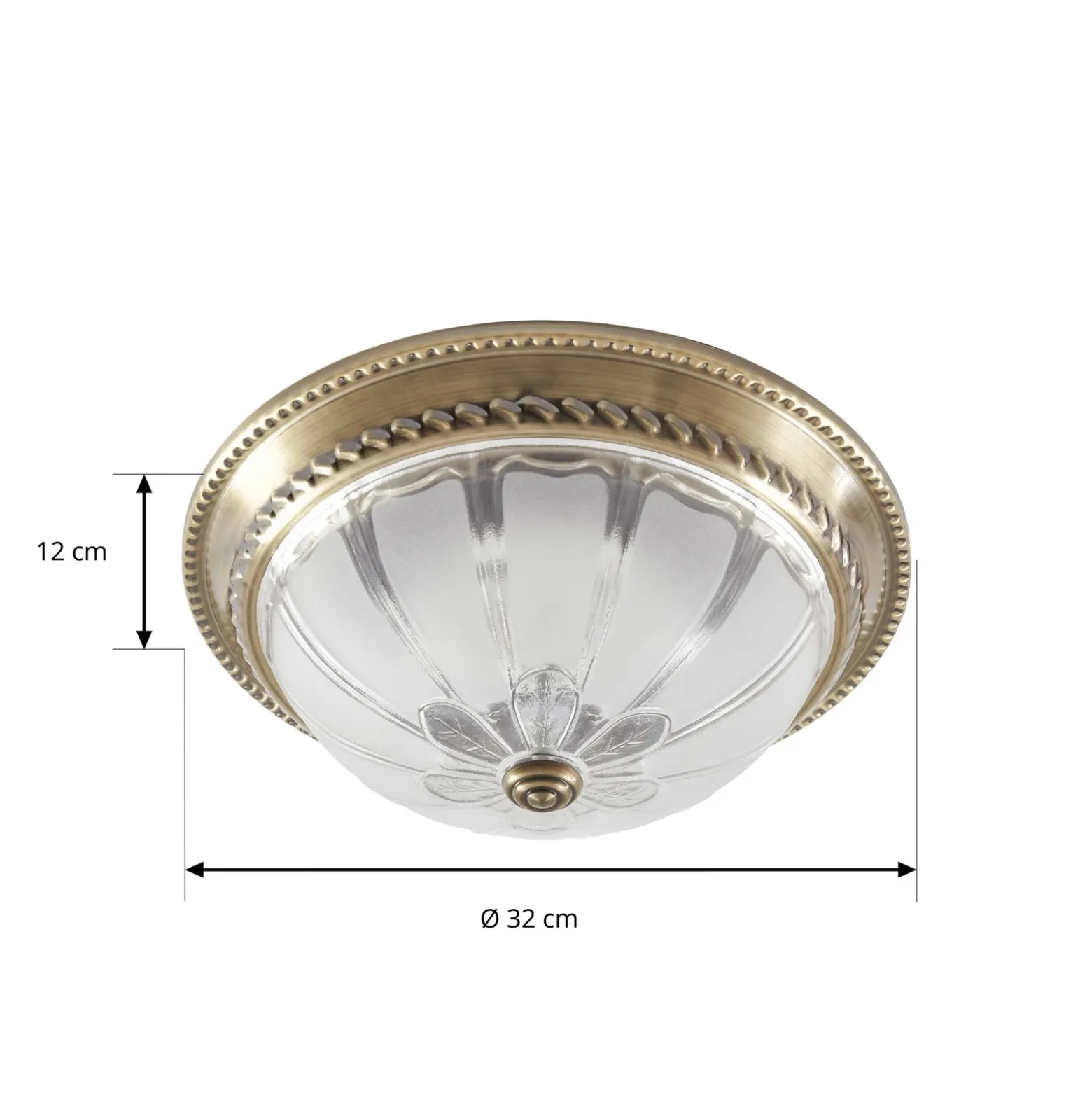 Plafón LED Lindby Henja, latón envejecido, Ø 32 cm, atenuable
