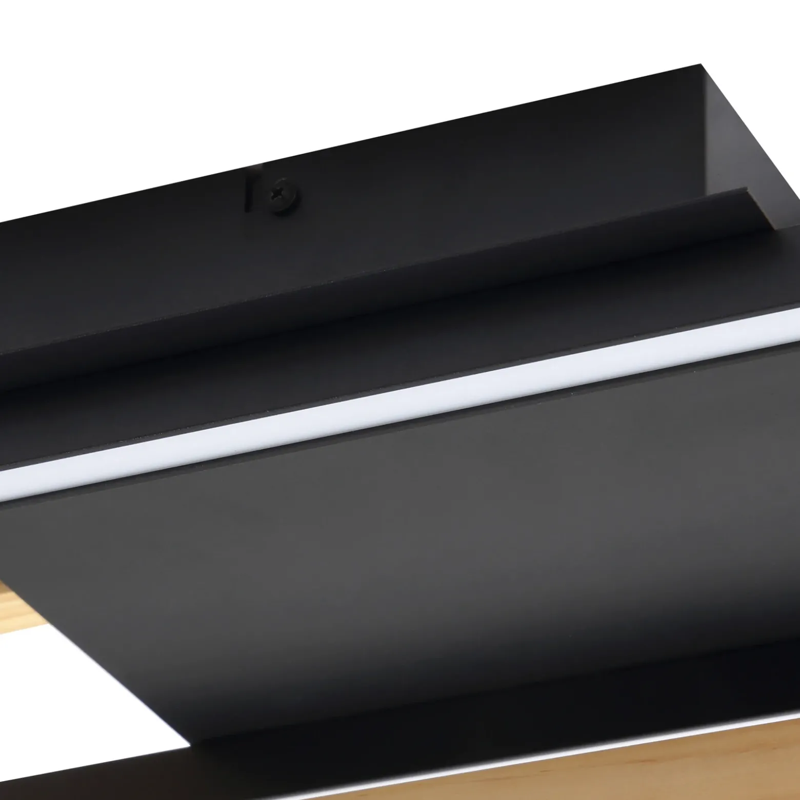 Plafón LED Lindby Holamu, 80 cm, madera