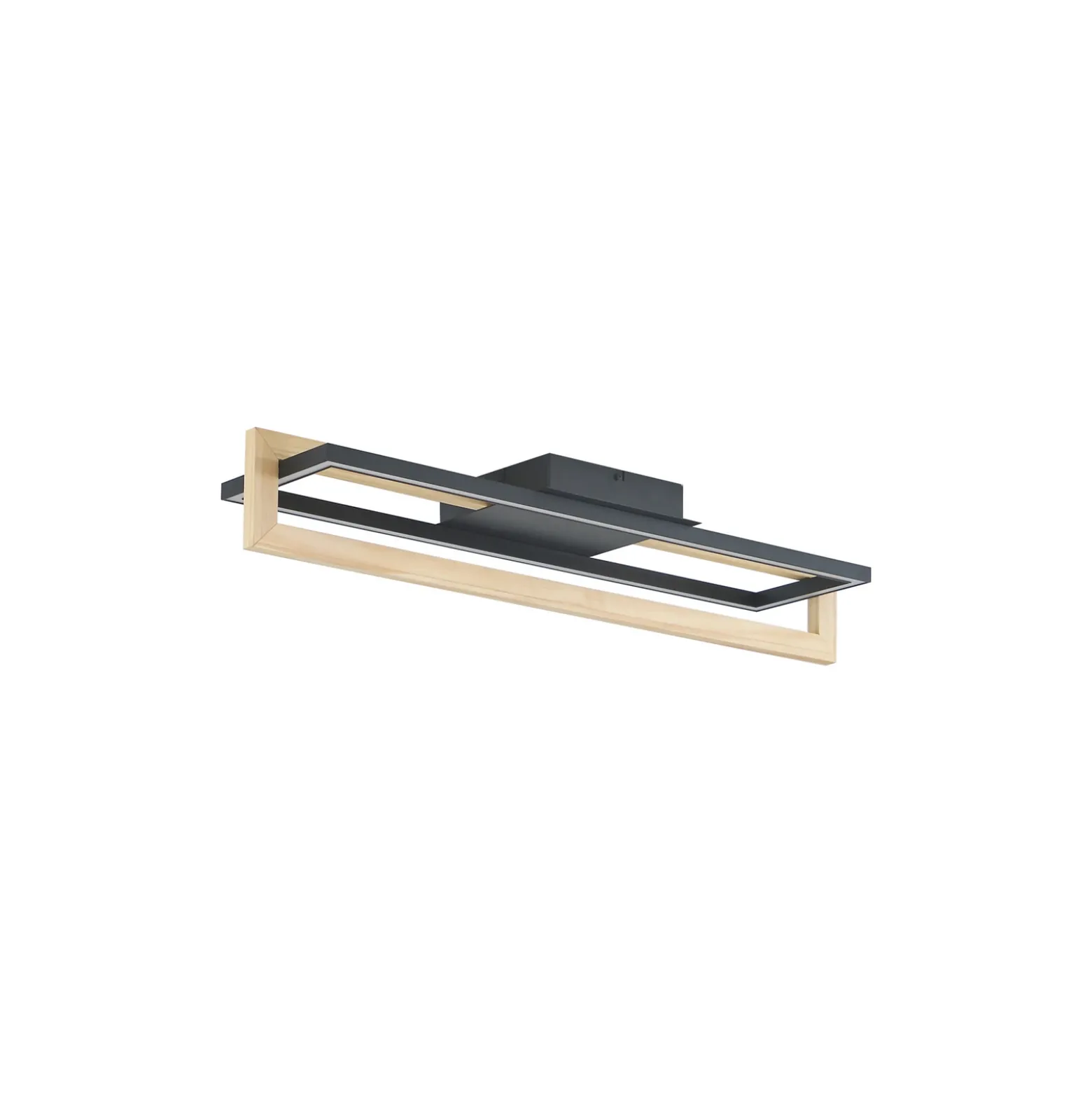 Plafón LED Lindby Holamu, 80 cm, madera