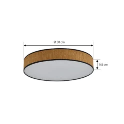 Plafón LED Lindby Jutis, beige, alga, Ø 50 cm