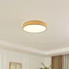Plafón LED Lindby Jutis, beige, alga, Ø 50 cm