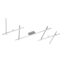 Plafón LED Lindby Kerem, 345 cm, color níquel, metal